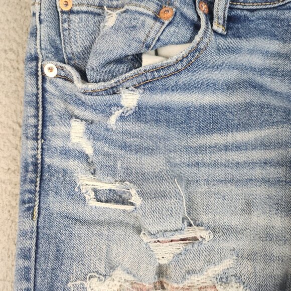 American Eagle Jeans Mens 34x30 Skinny AirFlex+ Patched Distressed Denim Pants - Picture 15 of 16